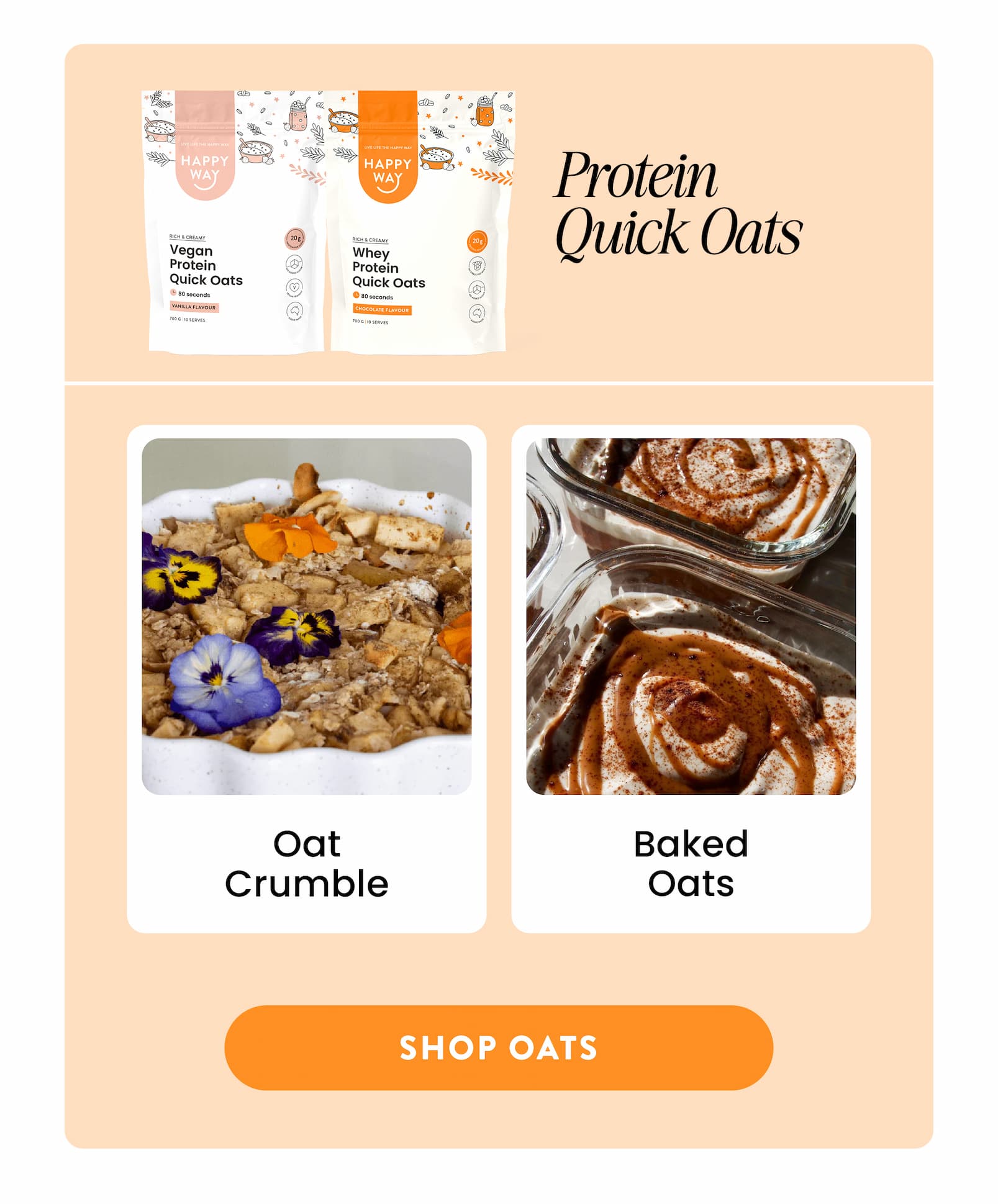  PROTEIN QUICK OATS  OAT CRUMBLE  BAKED OATS  SHOP OATS 