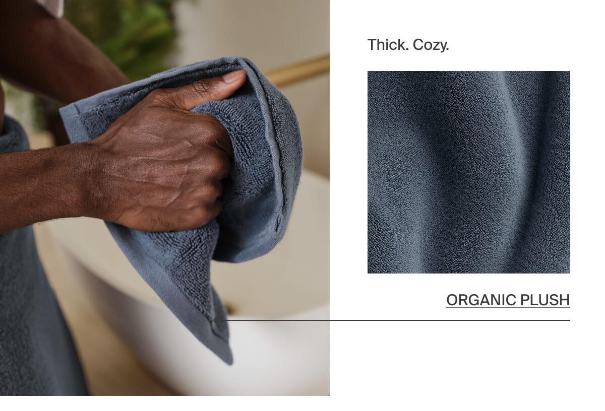 thick and cozy, shop organic plush
