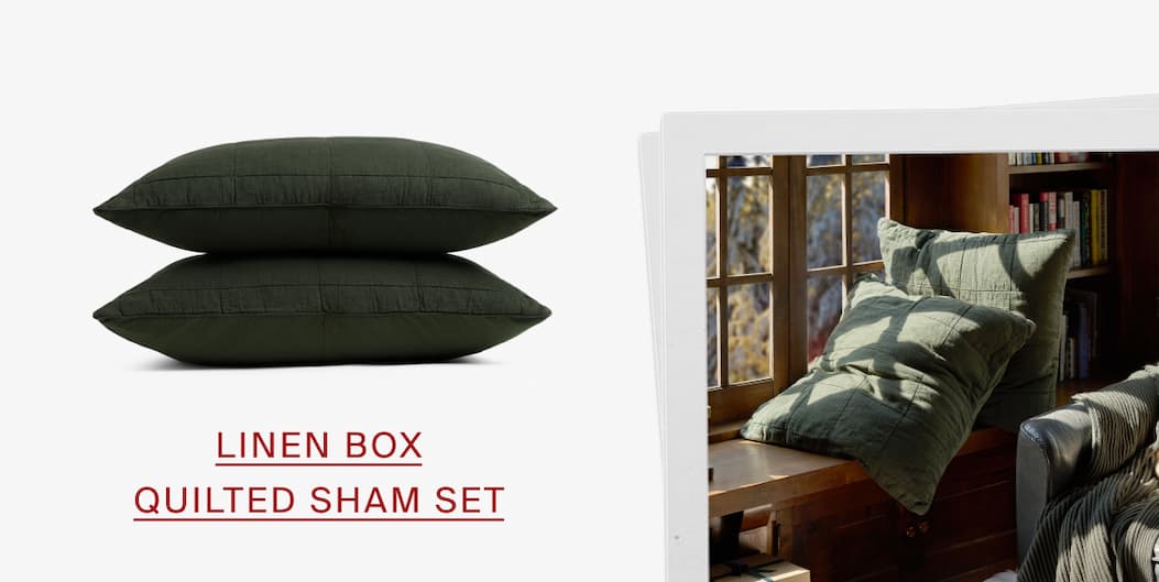 Linen box quilted sham set