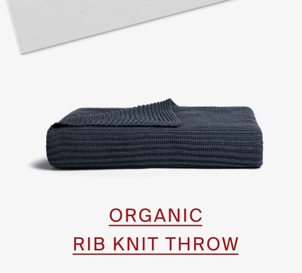 Organic rib knit throw