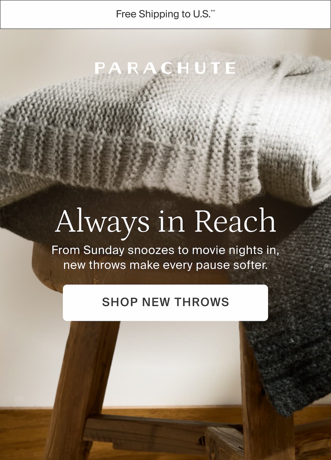 Always in reach. Shop new throws.
