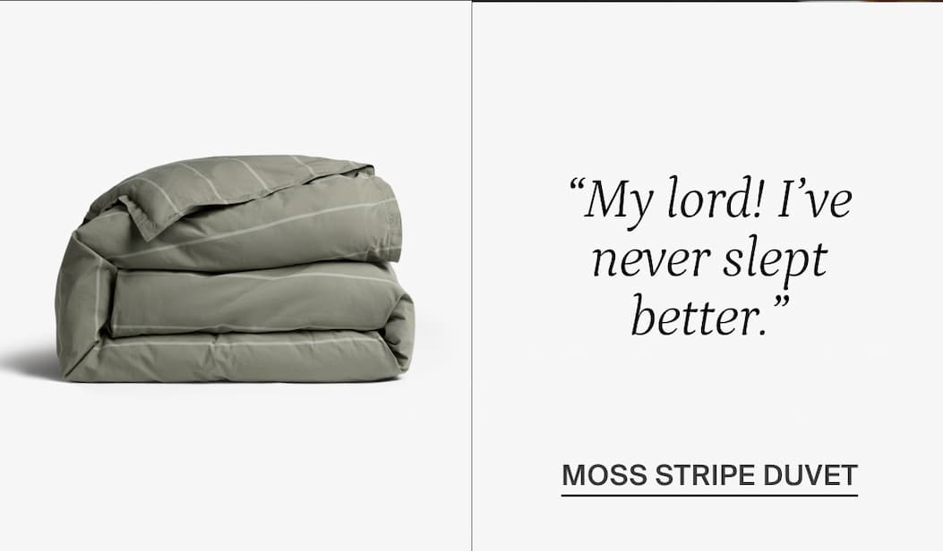 Moss stripe duvet