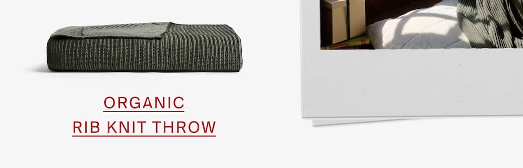 Organic rib knit throw