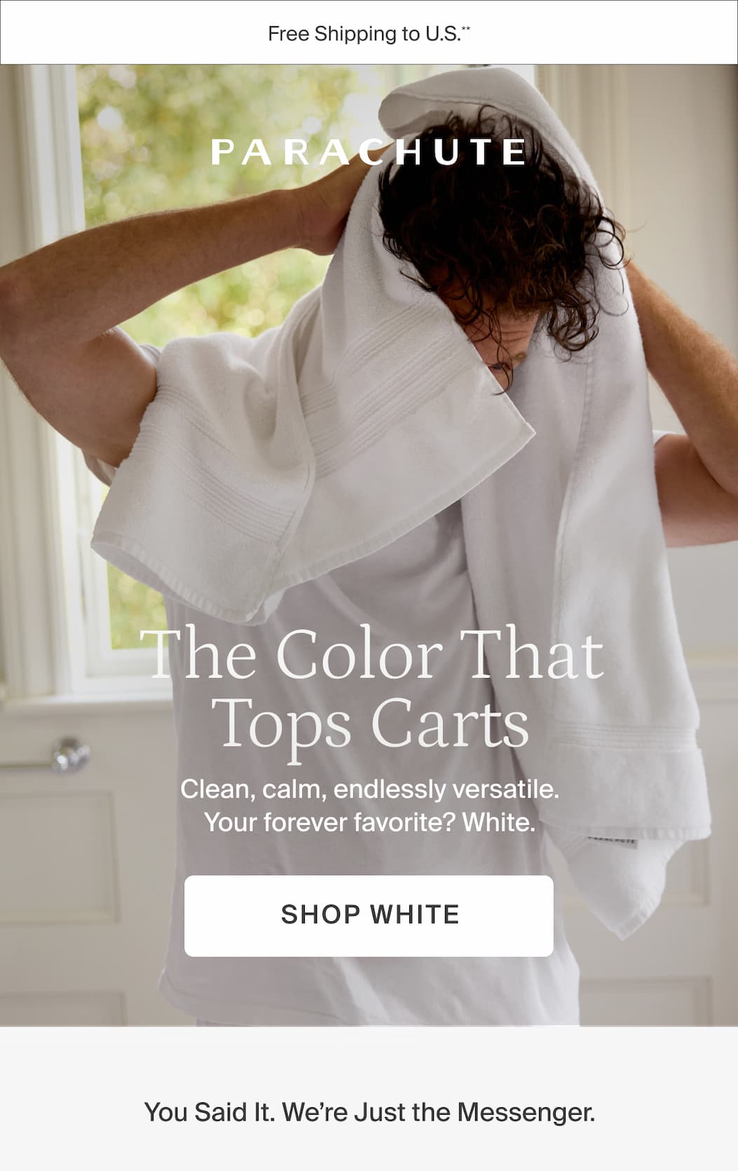 The color that tops carts. Shop white.