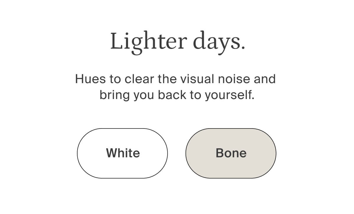 lighter days, shop white, shop bone