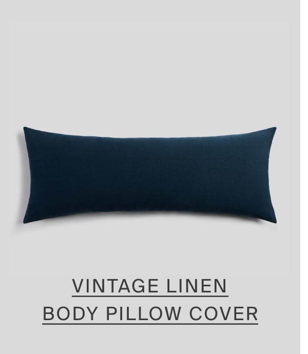 vintage linen body pillow cover in ink