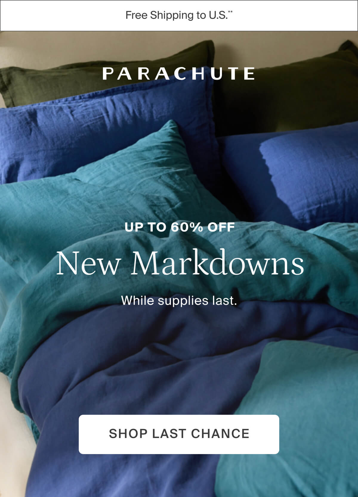 Up to 60% off. New markdowns. While supplies last. Shop last chance.