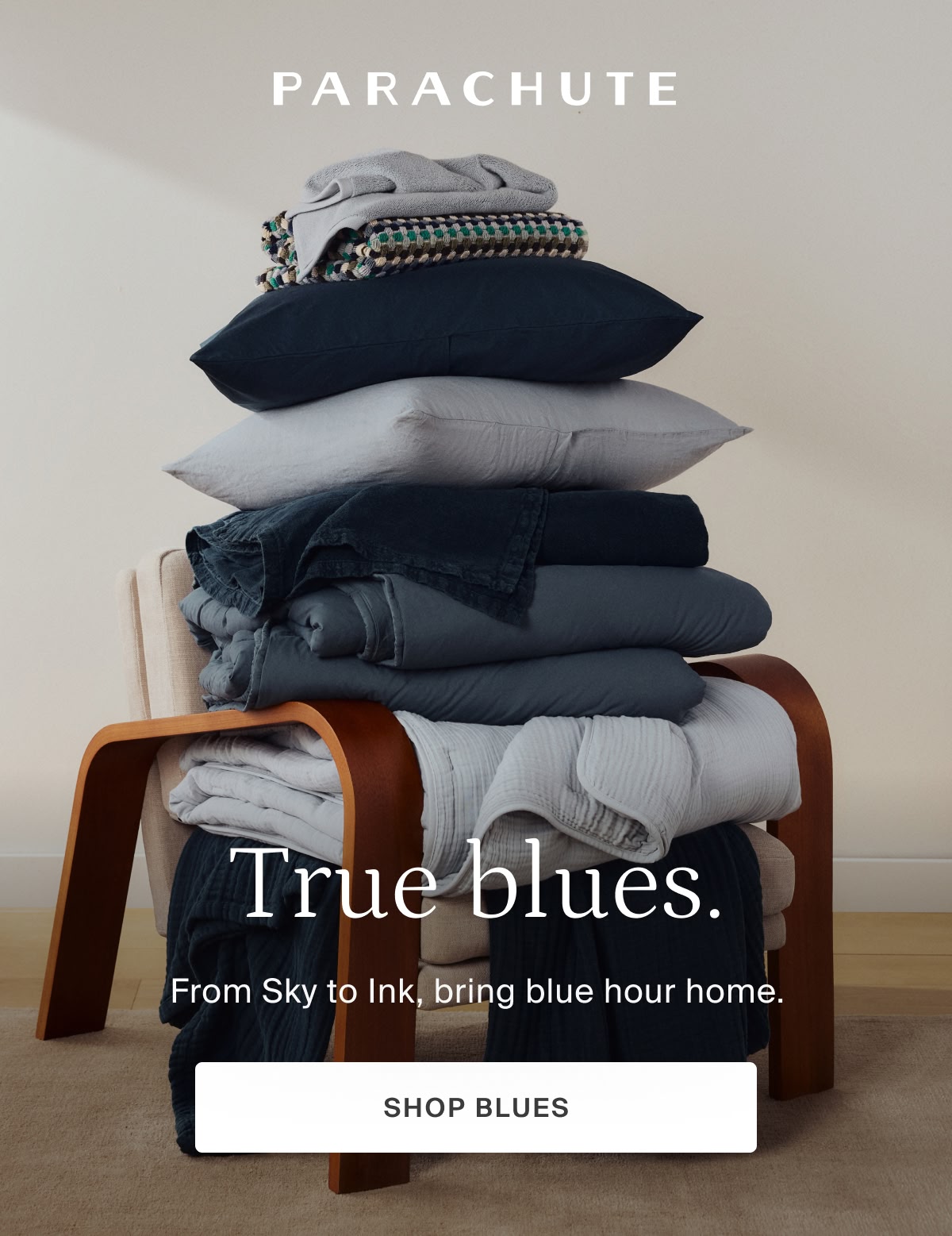 parachute, true blues, shop