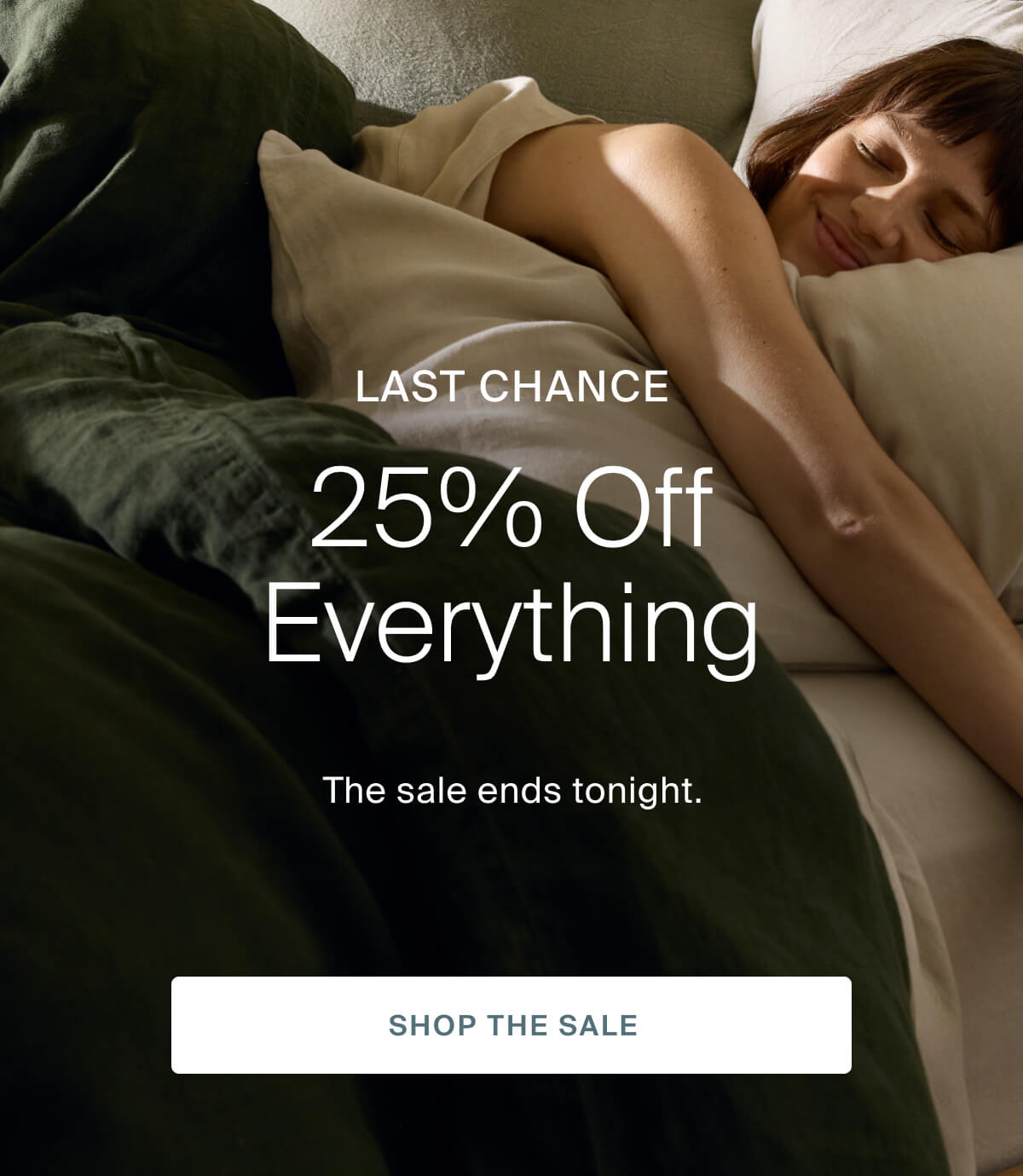 last chance 25% off everything, shop the sale