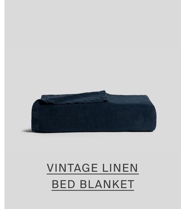 vintage linen bed blanket in ink