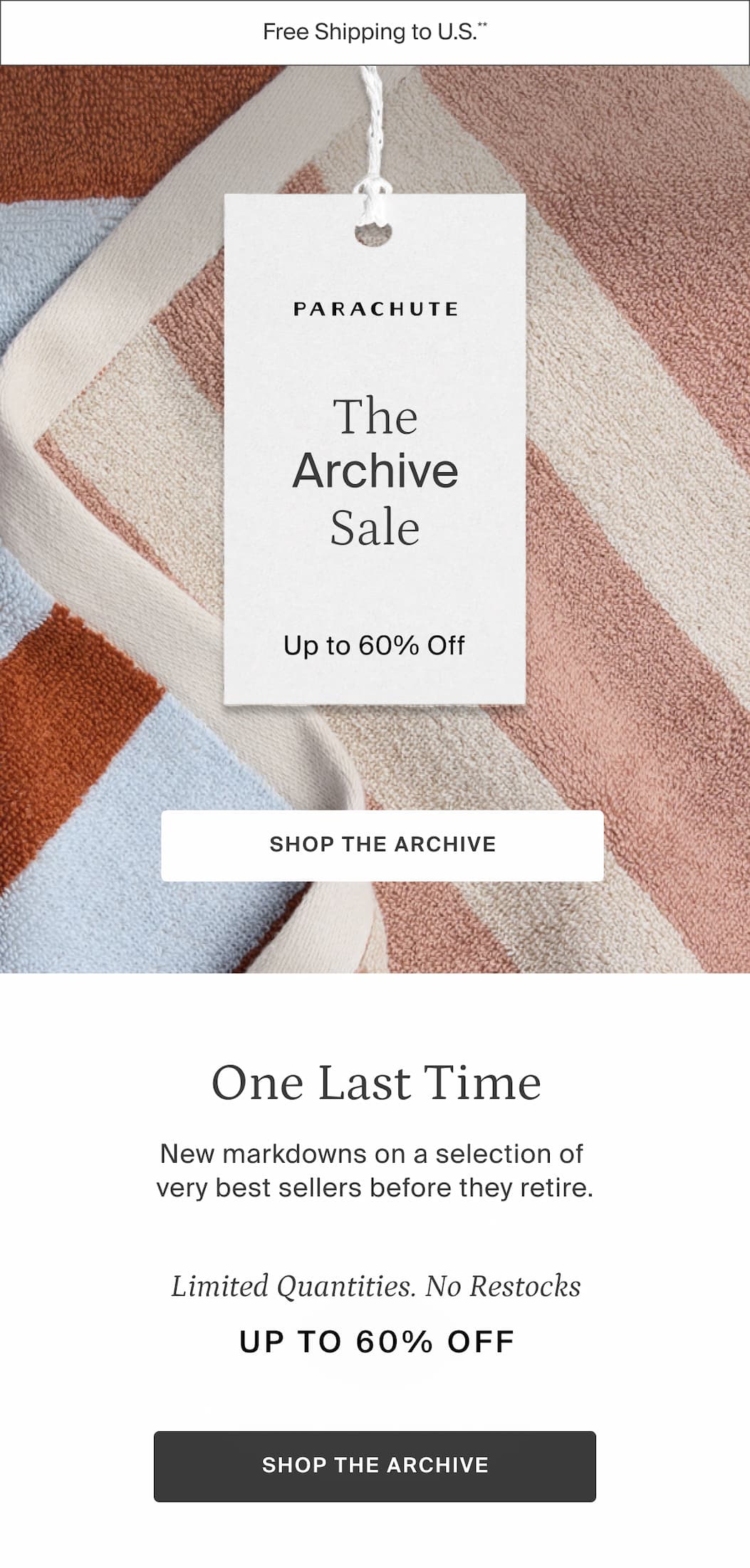 The archive sale. Up to 60% off. Shop the archive.