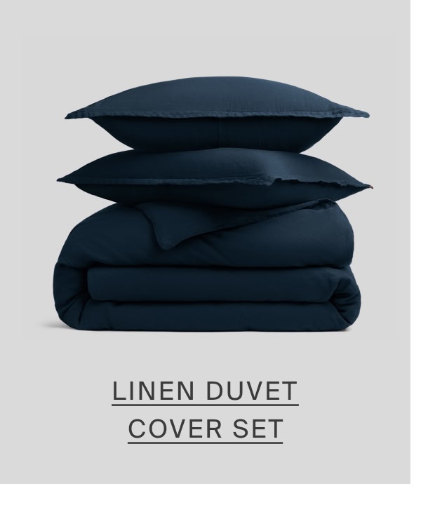 linen duvet cover set in ink