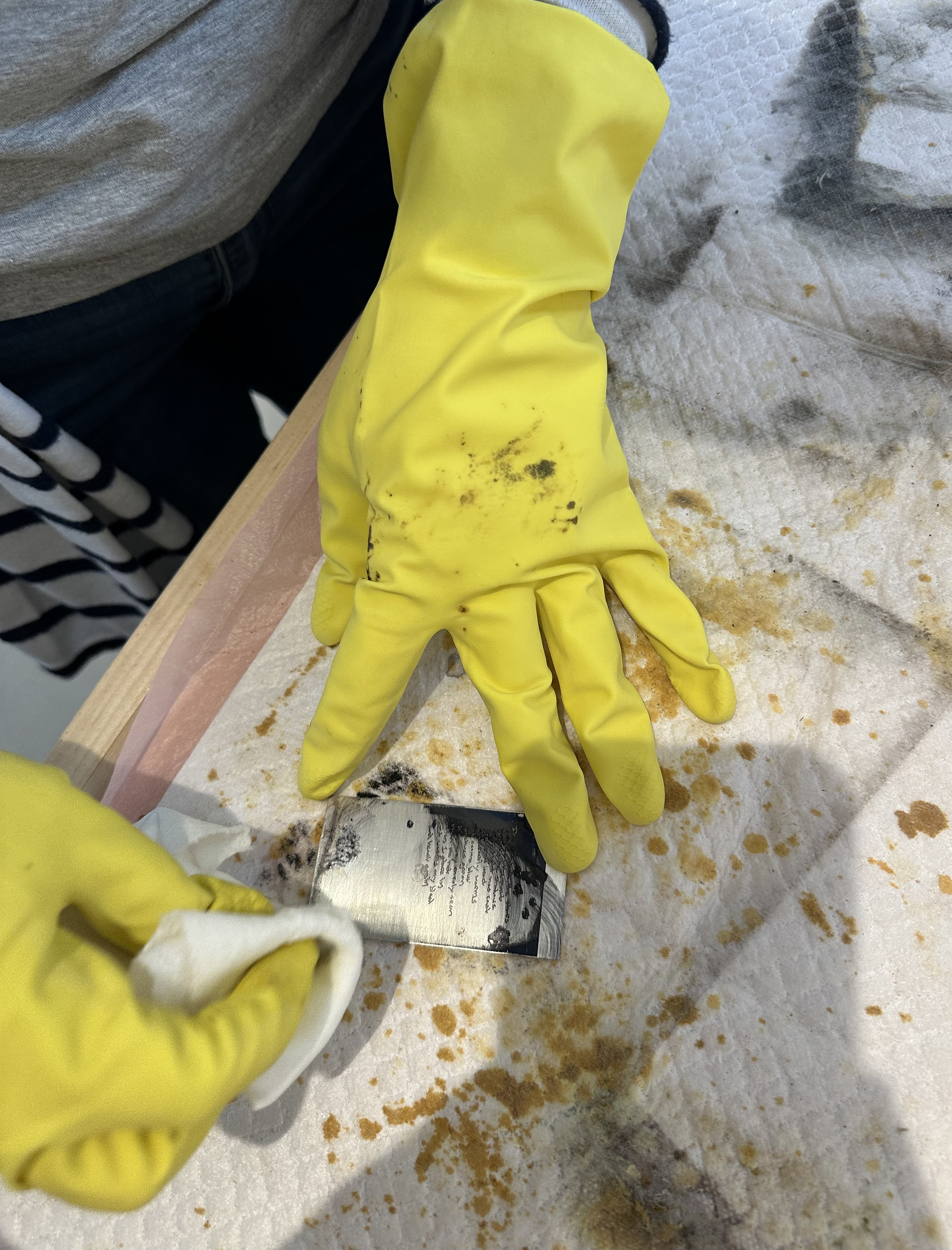 Etching reveals poem in handwriting