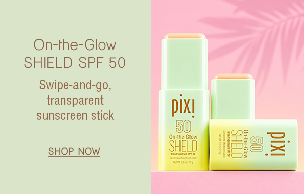On-the-Glow SHIELD SPF 50 Swipe-and-go, transparent sunscreen stick