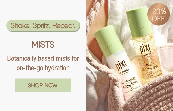 Shake. Spritz. Repeat. Mists Botanically based mists for on-the-go hydration