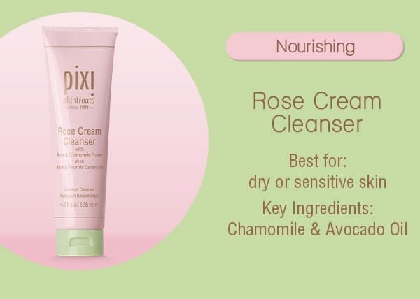Rose Cream Cleanser Best for: dry or sensitive skin Key Ingredients: Rose Flower, Chamomile & Avocado Oil