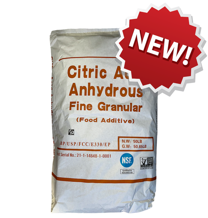 Citric Acid Anhydrous Fine Granular USP FCC BP | 50 lb Bag