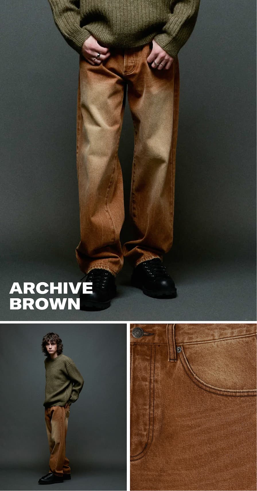 Archive brown Obey denim collection