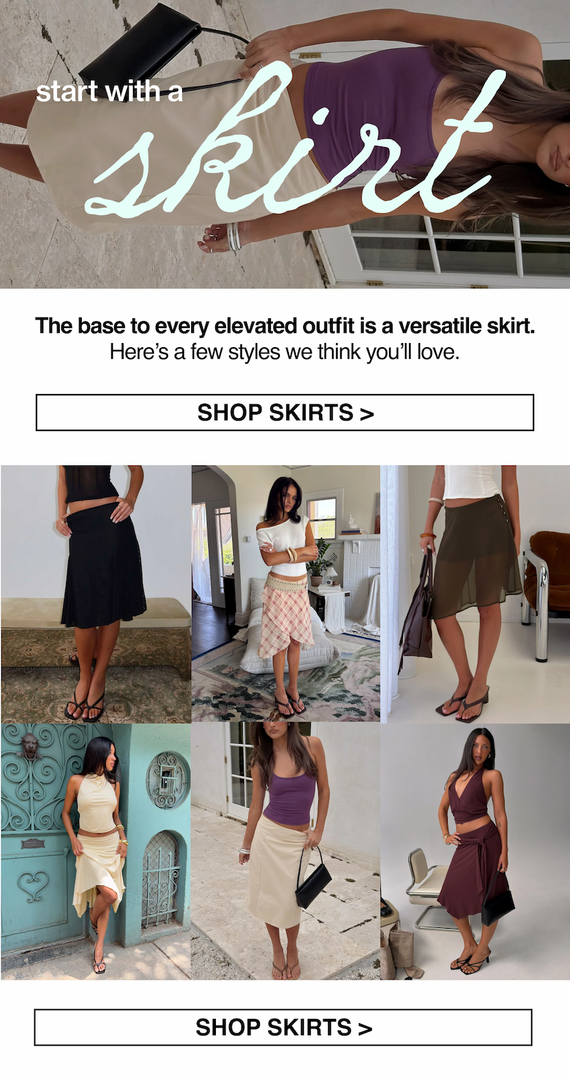 A 10/10 outfit starts with a skirt. Here’s yours >
