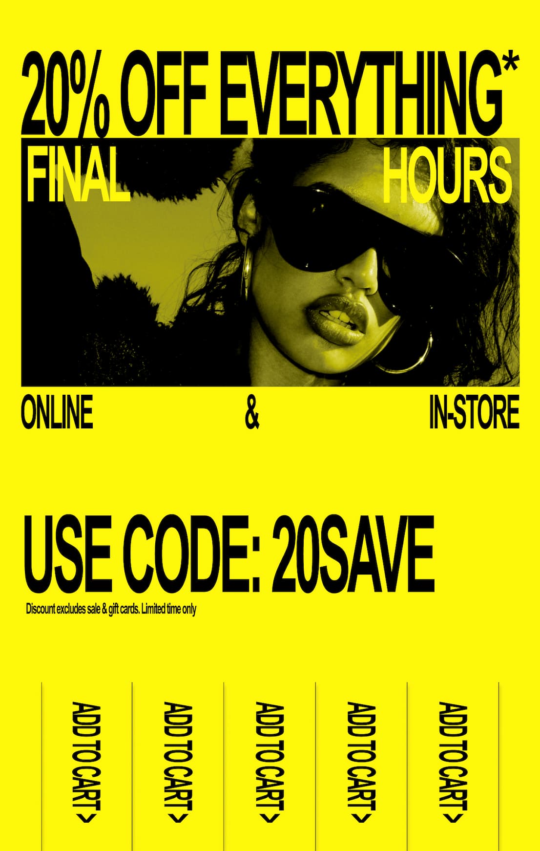 20% off online & in-store all weekend