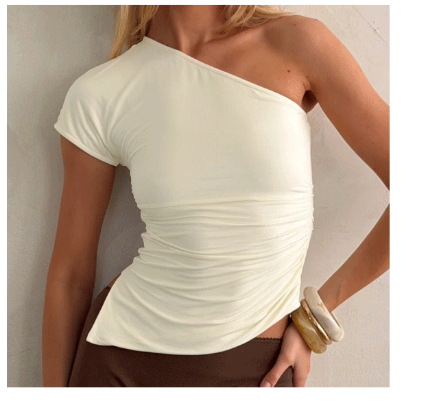 Majira One Shoulder Slouch Top Cream
