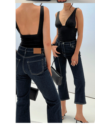 Cindee High Rise Cropped Jeans Raw Indigo