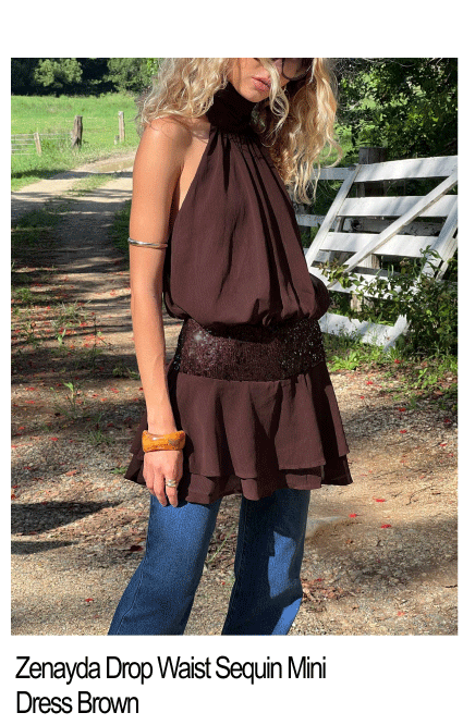 25% off the Zenayda Drop Waist Sequin Mini Dress Brown
