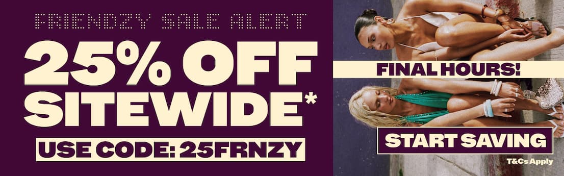 25% OFF SITEWIDE* USE CODE: 25FRNZY