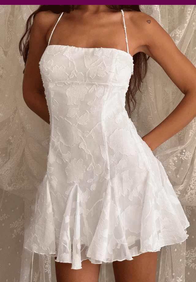 Delamere Mini Dress White Burnout