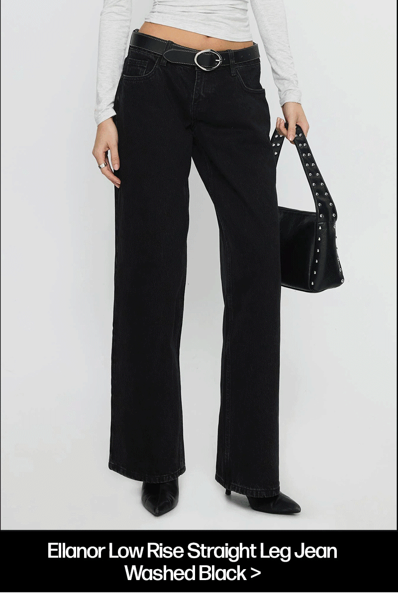 Ellanor Low Rise Straight Leg Jean Washed Black
