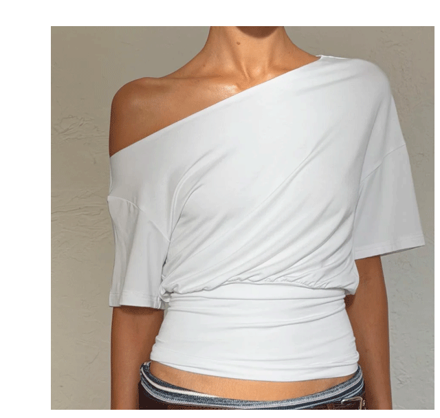Ashlinn Off Shoulder Drapey Top White