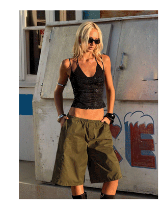 Allyza Baggy Cargo Shorts Olive