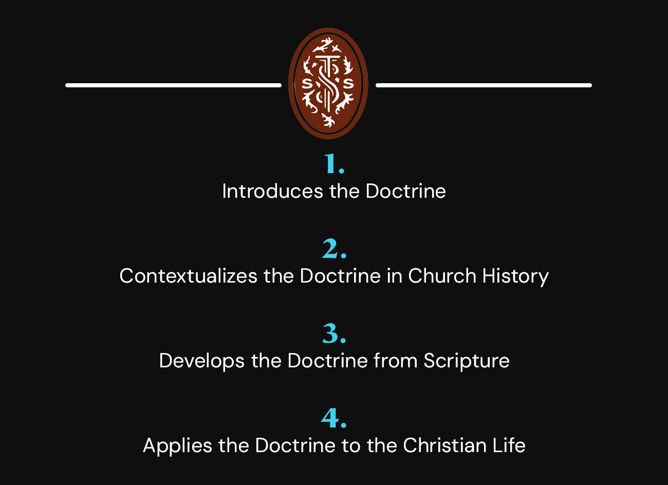 While the specific focus varies, each volume  Introduces the doctrine, Sets it in context, Develops it from Scripture, Draws the various threads together, and  Brings it to bear on the Christian life. It is our prayer, then, that this series will assist the church to delight in her triune God by thinking his thoughts—which he has graciously revealed in his written word, which testifies to his living Word, Jesus Christ—after him in the powerful working of his Spirit.   -Graham A. Cole and Oren R. Martin