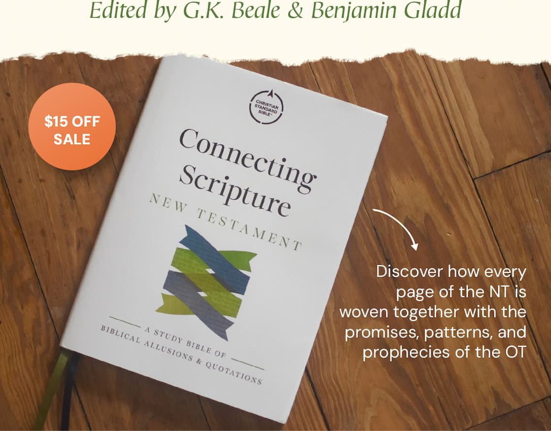 The New Testament doesn't stand alone. Nearly every page echoes the promises, patterns, and prophecies of the Old Testament. Edited by biblical theology scholars G.K. Beale and Benjamin Gladd, the CSB Connecting Scripture New Testament makes those connections impossible to miss. Color-coded cross-references, insightful study notes, articles, and charts help you trace the Bible's grand redemptive storyline from beginning to end.
