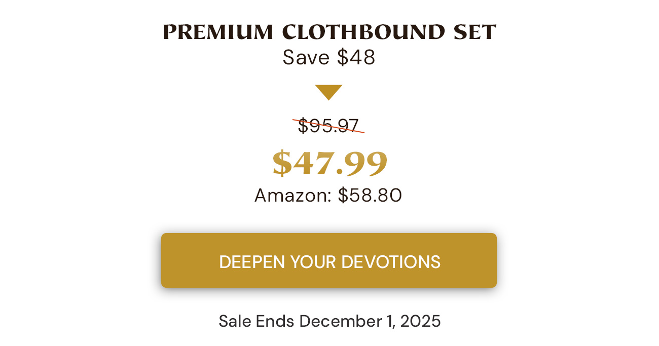 Enrich your rhythm of worship and deepen your journey through the church year with this elegant set of three liturgical devotionals. Each volume offers a rich structure of Scripture readings, historic prayers, hymns, creeds, and guided reflection, designed for daily use, family devotion, or personal meditation. Whether you are moving through ordinary time, preparing for God’s coming, or meditating on Christ’s passion and resurrection, these resources help you build a life shaped by the gospel. Thoughtfully composed and beautifully bound, this set invites you to view the calendar as sacred, to keep Christ at the center of every season, and to cultivate a steady heart of worship all year long.