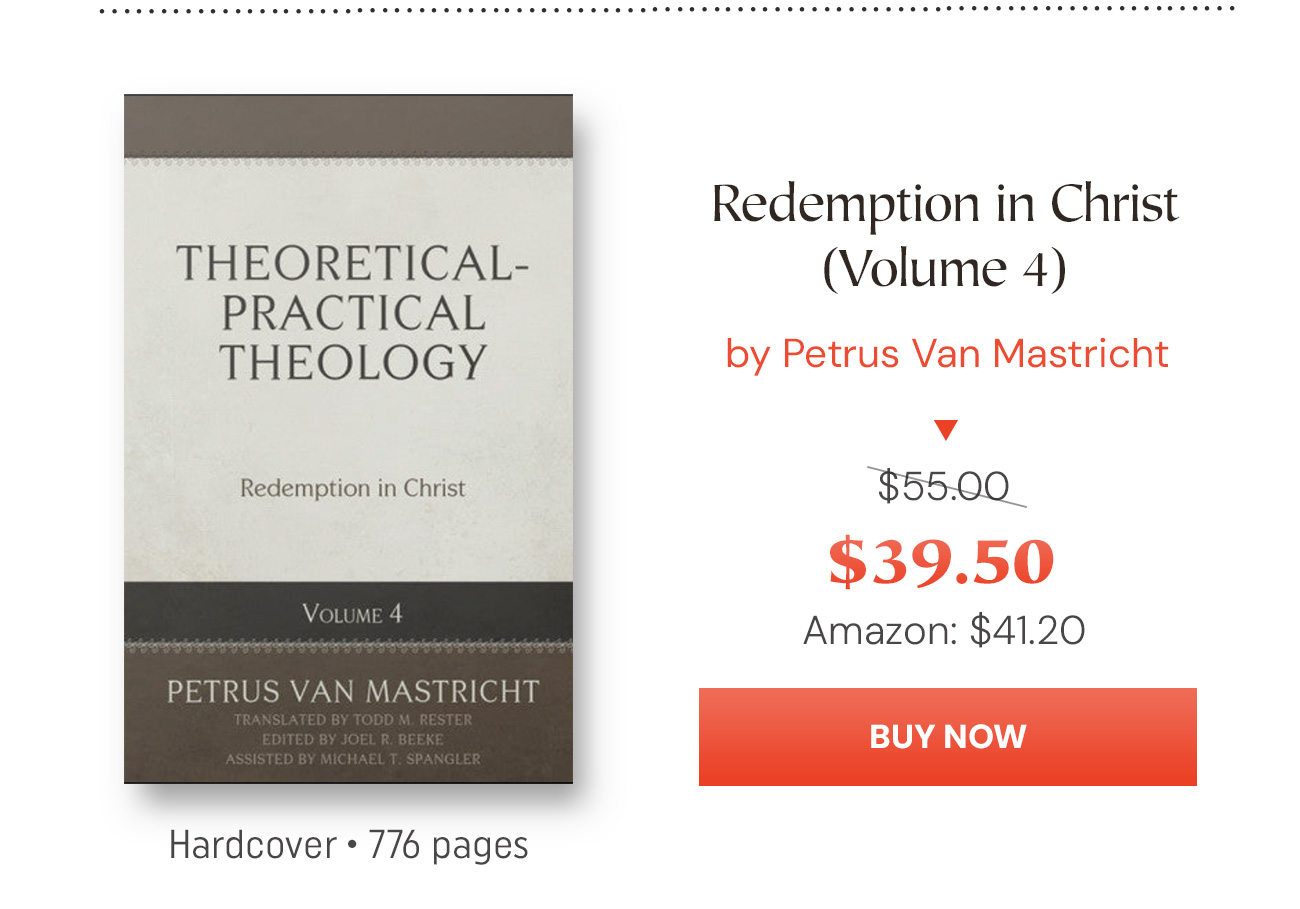 "Mastricht’s work was published originally in 1698-99 in Latin and represented a theological system still committed to, for example, Scripture as the foundational and final authority, the classic Trinitarian and Christological formulae of Western Christianity, the Reformed confessions and covenant theology, and a vibrant emphasis on practical preaching." - Todd Rester