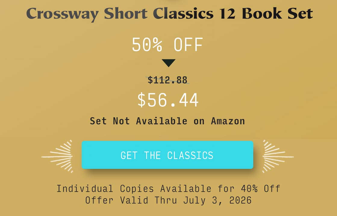 Crossway Short Classics 12-volume set featuring timeless Christian books in one complete library, perfect for gifting or expanding your reading.