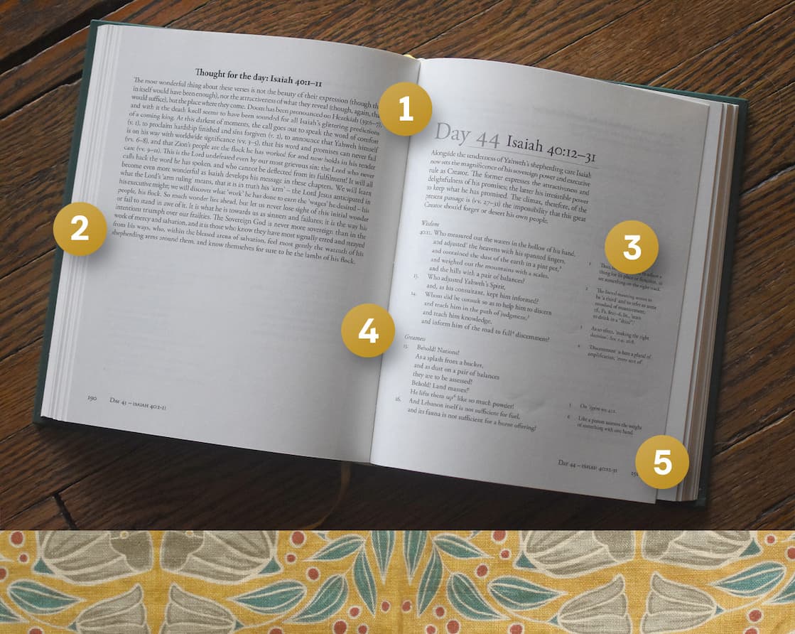 enjoy studying the Bible, and especially the Old Testament. Isaiah by the Day and Psalms by the Day exemplify this passion. Motyer's scholarly brilliance and devotional warmth have cemented these books as firm favorites in the hearts of many readers.  This beautiful cloth-bound box set contains both volumes from this esteemed Bible teacher. Moyter is a master at attending to the details and finding their precise place in the grand sweep of scripture's redemptive narrative. Rich and full, yet concisely put.  Each of the 144 daily readings consists of a Scripture passage, a wealth of accompanying notes, and a devotional reflection. The text is set in its context, with clear references to other relevant passages. Motyer's long experience as a linguist enabled him to translate Isaiah and the Psalms from Hebrew into English, bringing us as close to the original text as possible, and helping us perceive familiar passages anew. His rich analysis alongside these translations, aids the reader to delve deeper into the treasures on offer. For a richer understanding of the Psalms and Isaiah, Motyer's guide is an indispensable resource.  Providing so much more than a mere devotional, Moyter shares his tools for digging into God's word and extracting its treasures. Look over his shoulder and learn from his lifetime of devout scholarship, faithful teaching and godly wisdom.