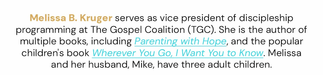 Lead Your Family Through the Gospel of Mark  If you are like most parents, you may struggle to find the time to read the Bible for yourself, much less the time to instruct and train your children. That's exactly why Michael and Melissa Kruger wrote The Good News Family Devotional.