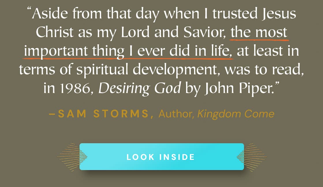 John Piper Explores the Ultimate Source and Object of Pleasure, Satisfaction, and Lasting Joy "God is most glorified in us when we are most satisfied in him." This simple but powerful statement has been a cornerstone of John Piper's ministry for nearly 40 years. Laying out the principles behind this "Christian Hedonism" Desiring God has proved to be a source of rich theological insight for countless readers through the years, guiding them to the fullness of joy found in Christ. In this foundational work, John Piper addresses profound questions about the purpose of life and the human pursuit of pleasure. Drawing wisdom from Scripture and insights from church history, Piper challenges the belief that believers must sacrifice joy in order to please God. Instead, finding delight in God does not diminish his glory; rather, it magnifies it and fulfills the deepest desires of our souls.