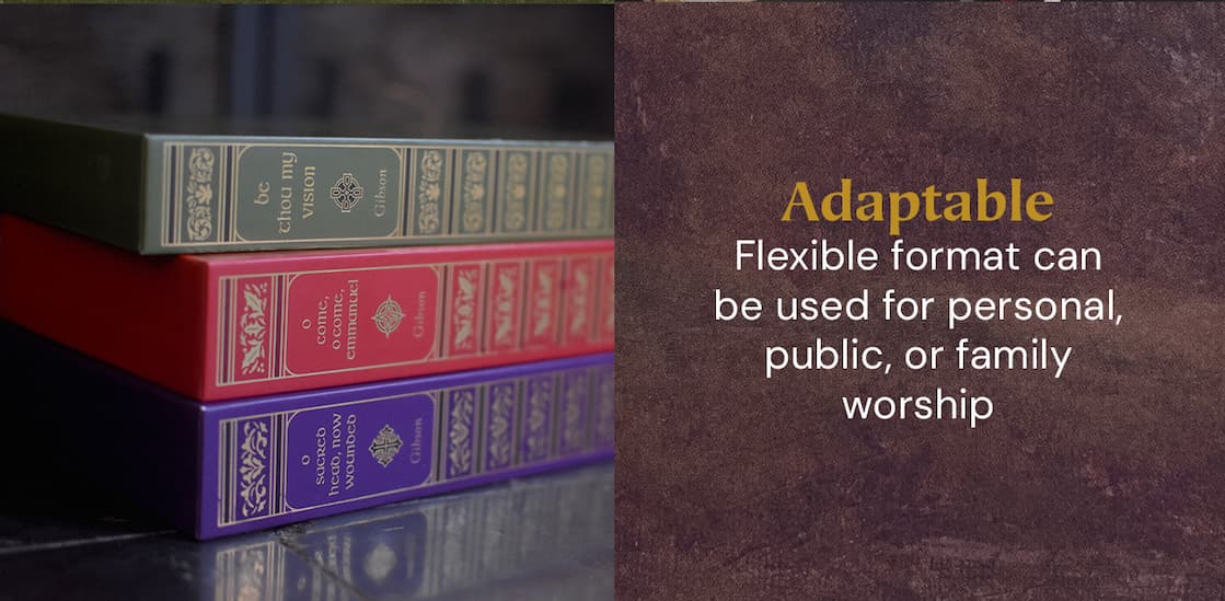 Enrich your rhythm of worship and deepen your journey through the church year with this elegant set of three liturgical devotionals. Each volume offers a rich structure of Scripture readings, historic prayers, hymns, creeds, and guided reflection, designed for daily use, family devotion, or personal meditation. Whether you are moving through ordinary time, preparing for God’s coming, or meditating on Christ’s passion and resurrection, these resources help you build a life shaped by the gospel. Thoughtfully composed and beautifully bound, this set invites you to view the calendar as sacred, to keep Christ at the center of every season, and to cultivate a steady heart of worship all year long.