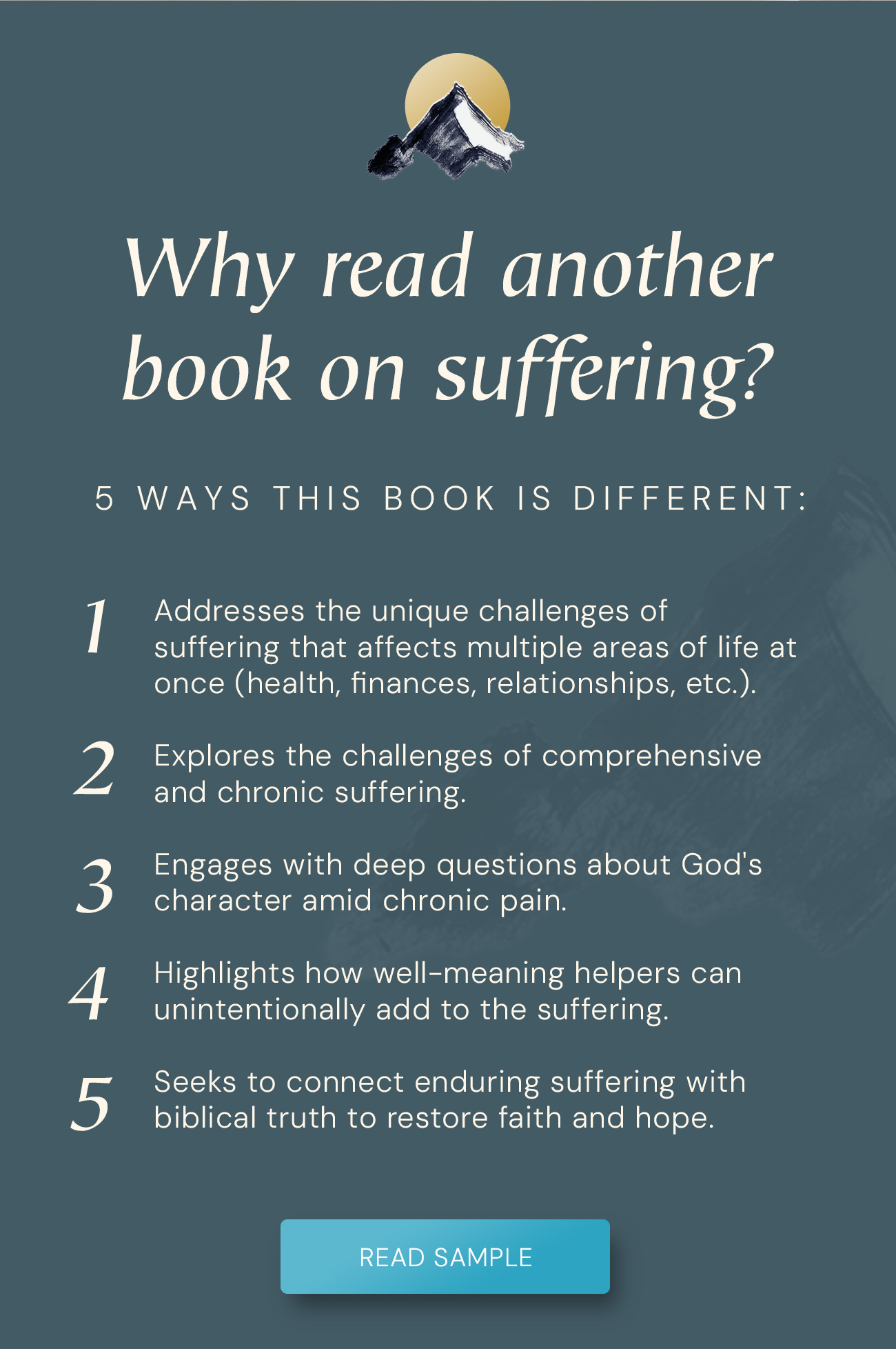 How do Christians endure suffering that upends every aspect of life—perhaps permanently? Comprehensive and chronic suffering can assault our faith, strain our relationships, and leave others in the church unsure how to help. A shaky theology of suffering—others’ or our own—only compounds our hurt. In this honest, direct, and compassionate guide, Karrie Hahn tackles the hard questions: What does affliction reveal about who God is and how he relates to us? How can we move forward when we are devastated by pain? She helps sufferers keep walking by faith—and equips other believers to walk with them for the long haul.