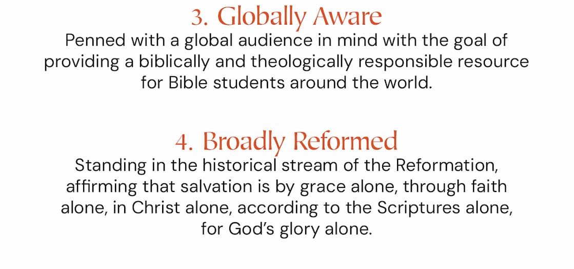 Comprehensive Commentary Set Provides Rich Biblical Theology for Serious Readers of God's Word  Designed to strengthen the global church with a widely accessible, theologically sound, and pastorally wise resource for understanding and applying the overarching storyline of the Bible, this 12-volume commentary set features the full text of the ESV Bible passage by passage, with crisp and theologically rich exposition and application. Editors Iain M. Duguid, James M. Hamilton Jr., and Jay Sklar have gathered a team of experienced pastor-theologians to provide a new generation of pastors and other teachers of the Bible around the world with a globally minded commentary rich in biblical theology and broadly Reformed doctrine, making the message of redemption found in all of Scripture clear and available to all.