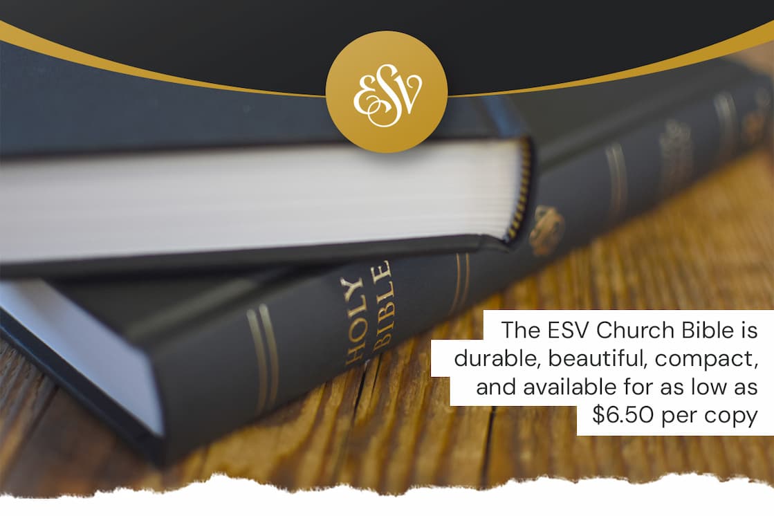 Churches want every person who walks through their doors to encounter God’s Word—but providing quality Bibles for worship services and outreach can quickly become expensive.  The ESV Church Bible offers a simple solution. Designed specifically for congregational use, it combines a durable cover with an affordable price, making it easy for churches to keep Bibles in the pews, welcome visitors with a thoughtful gift, or distribute Scripture widely in their community.  Equip your church with reliable, readable copies of God’s Word so that every service, every guest, and every ministry moment points people back to the Bible.