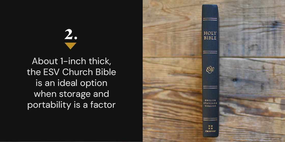 Churches want every person who walks through their doors to encounter God’s Word—but providing quality Bibles for worship services and outreach can quickly become expensive.  The ESV Church Bible offers a simple solution. Designed specifically for congregational use, it combines a durable cover with an affordable price, making it easy for churches to keep Bibles in the pews, welcome visitors with a thoughtful gift, or distribute Scripture widely in their community.  Equip your church with reliable, readable copies of God’s Word so that every service, every guest, and every ministry moment points people back to the Bible.