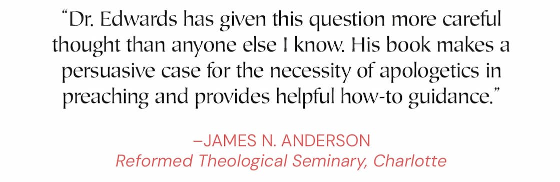 Preaching and apologetics were never meant to be strangers.  How should apologetics shape the pulpit? How do we expose unbelief while exalting the sufficiency of Christ? How do we preach sermons that both commend the gospel persuasively and confront unbelief faithfully? For too long, preaching and the defense of the faith have been treated as separate callings—one for heralding truth, the other for answering objections. But in the New Testament, they are tied at the hip: proclamation carries its own persuasion, and apologetics flows through the veins of gospel preaching.  In Pulpit Apologetics, Dr. William Robert Edwards draws on the theological vision of Cornelius Van Til to show how apologetics flows naturally from Christ-centered proclamation. Rather than seeing apologetics as a bolt-on argument or academic exercise, Edwards demonstrates that true persuasion comes through pressing the claims of Christ upon the conscience in the very act of preaching.  This book is for preachers, seminarians, and church leaders who long to press the crown rights of Christ with clarity, boldness, and persuasion in an age of skepticism and unbelief.