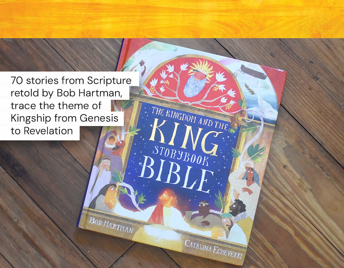 As they begin to step out into the world, show kids the glory of being part of God's everlasting kingdom and belonging to Jesus, the promised and reigning King. This beautiful storybook Bible, by beloved author Bob Hartman, is illustrated by Catalina Echeverri, the artist behind the best-selling storybook The Garden, the Curtain and the Cross. The illustrations feature compelling, dramatic, memorable imagery as the storytelling traces the theme of kingship and God's kingdom throughout Scripture. Kids will encounter the goodness, grandeur and power of God as they enjoy 70 engaging and faithfully told Bible stories spanning from creation to Revelation. They'll discover what it means to live as God's people, in God's kingdom, under Christ's rule. As they read the great story of the Scriptures, kids will meet the Creator King, the rejected King, the promise-keeping King, and then finally Jesus, God the King on earth. And they'll see how Jesus brings a wonderful new kingdom for all who trust and follow him. Perfect for reading aloud to young children and for independent reading by older children. Each story references which Bible passages are being retold so your family can dig deeper into God's word.