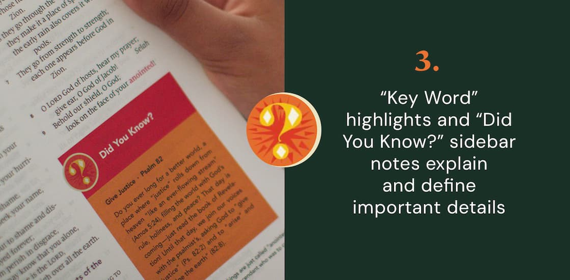 Illustrated ESV Bible Filled with Fun Resources to Help Children Learn and Apply God's Word When children are ready for a Bible of their own, choose one that captures their attention and helps them understand God's plan of redemption. ESV The Biggest Story Holy Bible for Kids is perfect for ages 6-12. Each book of the Bible opens with a colorful 3-page introduction that includes a summary, timeline, information about the author, character profiles, and more. Near the end of every chapter, "Digging Deeper" sections recap the passage and prompt kids to "Learn, Reflect, Discover, and Pray" about what they've just read.