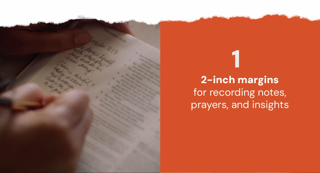 The best study Bibles help you understand Scripture. The best journaling Bibles help you interact with it.The ESV Journaling Study Bible does both.  Combining the trusted notes and theological depth of the ESV Study Bible with expansive 2-inch journaling margins, this edition gives you space not only to read God’s Word, but to engage with it personally. Record sermon notes, prayers, observations, cross-references, or moments of insight directly beside the biblical text—turning your Bible into a lasting record of your walk with Christ.
