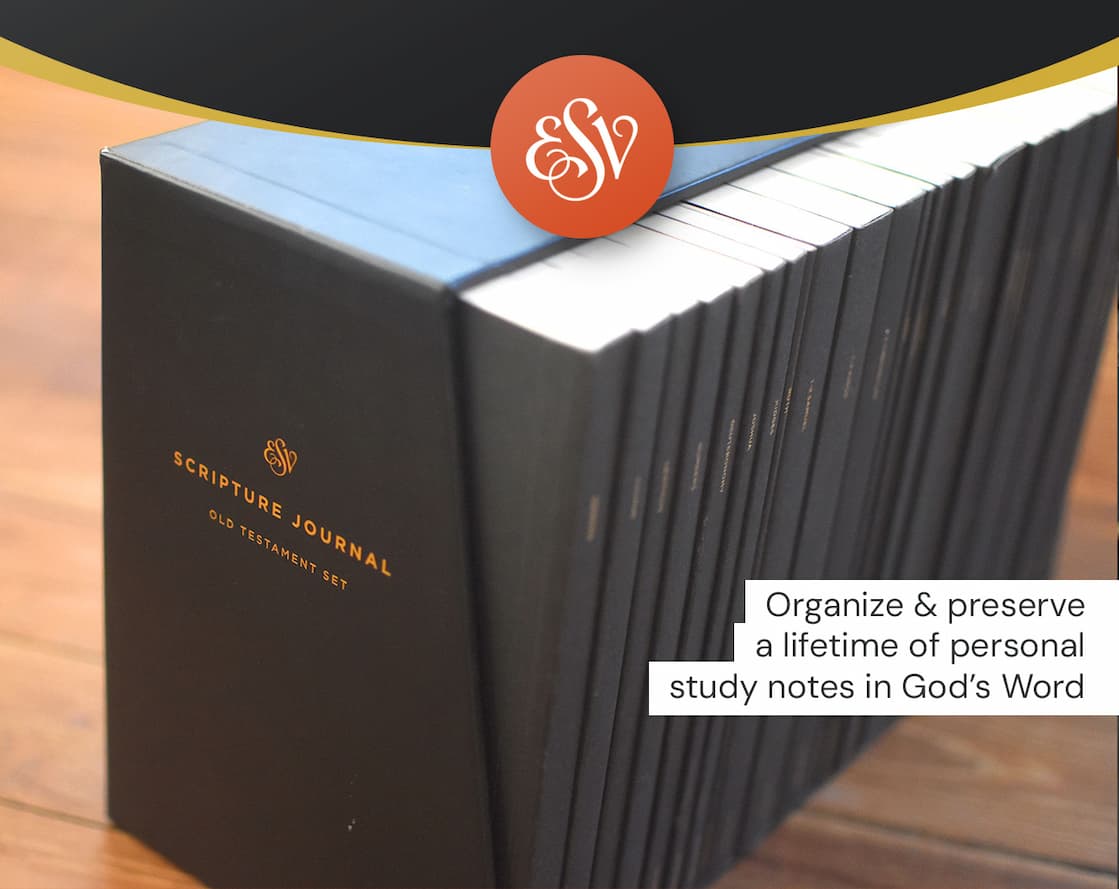 Capture and preserve your personal study notes with the ESV Scripture Journals. Each of the 45 volumes contains the complete ESV text with wide, lined margins and blank pages for notes, prayers, and reflections. Printed on premium paper and available in a variety of beautifully designed editions, these journals are perfect for recording sermon insights, memorization work, or a lifetime of study. Over time, your set will become a personalized, verse-by-verse commentary to deepen your love for and understanding of God’s Word.